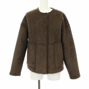 ANAYI リバーシブル フェイクファー ジャケット 36 ブラウン