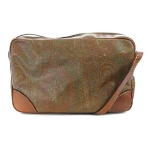 ETRO ペイズリー柄 ショルダーバッグ スクエア PVC ブラウン