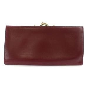 CELINE ヴィンテージ 長財布 二つ折り がま口 馬車金具 ボルドー