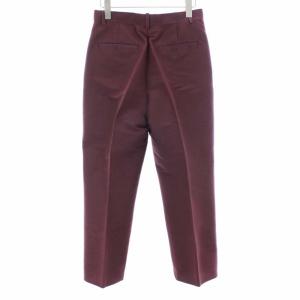 Drawer アンクル丈ストレートパンツ ジップフライ シルク混 38 ボルドー