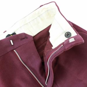 Drawer アンクル丈ストレートパンツ ジップフライ シルク混 38 ボルドー