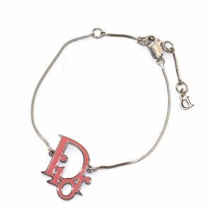 ブレスレット ロゴ チェーン シルバー ピンク