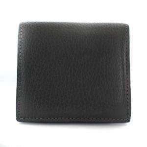 ミニウォレット 二つ折り財布 レザー グレー