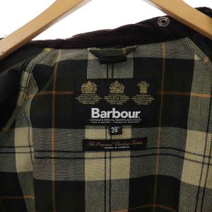 Barbour SL BEAUFORT オイルドジャケット コーデュロイ 裏地チェック 36 S カーキ
