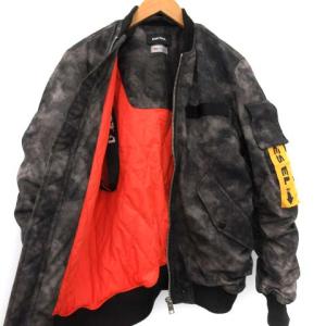 DIESEL W-NOVELS JACKET ジャケット ブルゾン ヴィンテージ加工 中綿 S カーキ ブラック