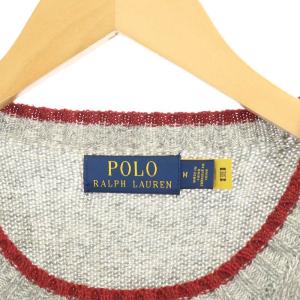 POLO RALPH LAUREN 長袖星条旗ニットセーター M グレー