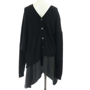 18AW ウールレイヤードニットカーディガン M ブラック