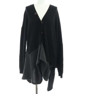 ENFOLD 18AW ウールレイヤードニットカーディガン M ブラック