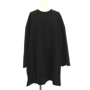 21AW ワンピース ダブルクロス ギャザーヘム BIG PULLOVER 38 M ブラック