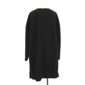 ENFOLD 21AW ワンピース ダブルクロス ギャザーヘム BIG PULLOVER 38 M ブラック