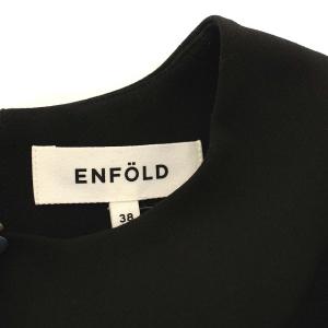 ENFOLD 21AW ワンピース ダブルクロス ギャザーヘム BIG PULLOVER 38 M ブラック