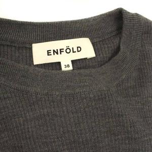 ENFOLD 21AW PULLOVER パッチスリーブニットカットソー 38 グレー