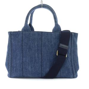 PRADA カナパS  デニム トートバッグ インディゴ