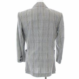 YVES SAINT LAURENT テーラードジャケット ダブル ノーベント グレンチェック ウール ヴィンテージ S グレー