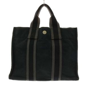 HERMES フールトゥPM キャンバストートバッグ ブラック