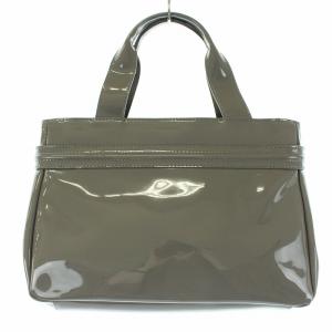 ARMANI JEANS トートバッグ ハンドバッグ エナメル ロゴ グレー