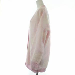 EMPORIO ARMANI ニットカーディガン モヘヤ ウール 柄 40 M ピンク