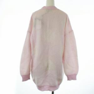 EMPORIO ARMANI ニットカーディガン モヘヤ ウール 柄 40 M ピンク