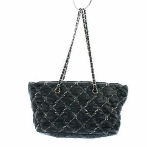 CHANEL パリビザンス ショルダーバッグ ココマーク ナイロン 14番台 ブラック