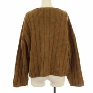 AURALEE ニット セーター キャメル100% ショート丈 長袖 1 S 茶 ブラウン