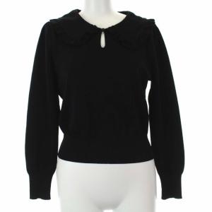 21SS 襟付き ニット カットソー 長袖 M ブラック