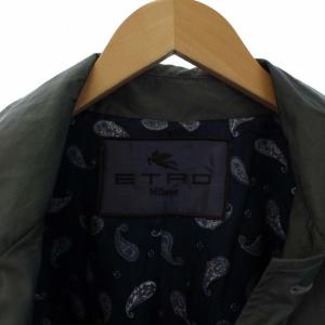 ETRO ステンカラーコート ロング 裏地ペイズリー柄 イタリア製 52 XL 玉虫色