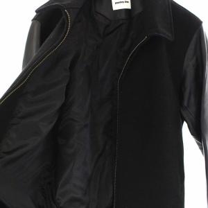 MONKEY TIME ジャケット ブルゾン 切替 袖ラムレザー アウター XL ブラック
