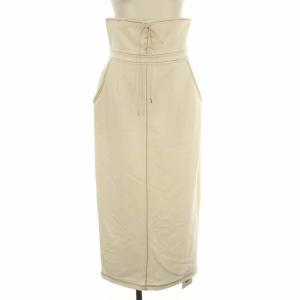 18SS ハイウエストレースアップタイトスカート M ホワイト