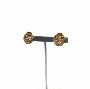 Christian Dior イヤリング ラウンド ラインストーン ゴールド