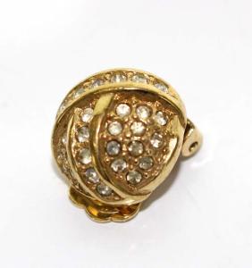 Christian Dior イヤリング ラウンド ラインストーン ゴールド