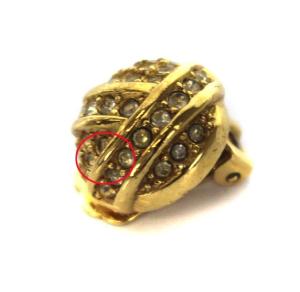 Christian Dior イヤリング ラウンド ラインストーン ゴールド