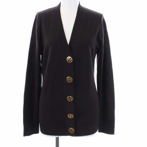 Vネックニットカーディガン S ダークブラウン