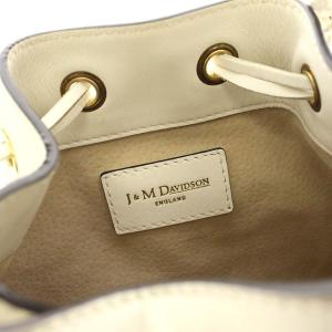 J&M DAVIDSON カーニバル 巾着バッグ ハンドバッグ フリンジ  レザー ホワイト