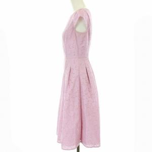 TOCCA 2019 ワンピース ひざ丈 半袖 刺繍 フローラル レース ピンク