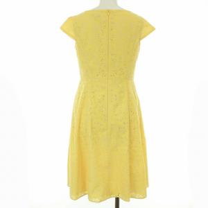 TOCCA 2019 ワンピース ひざ丈 半袖 刺繍 花柄 フローラル 00 イエロー