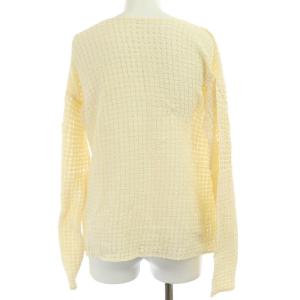 ISSEY MIYAKE プリーツ カットソー 長袖 メッシュ Vネック 2 ライトベージュ