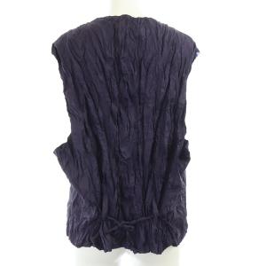 ISSEY MIYAKE プリーツストライプベスト M ライトブルー