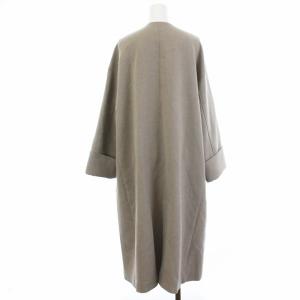 Spick&Span 19AW ノーカラーコート ロング グレージュ