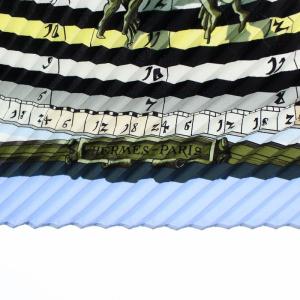 HERMES カレプリセ DIES ET HORE 占星術 スカーフ シルク100％ ベージュ ブルー ブラック