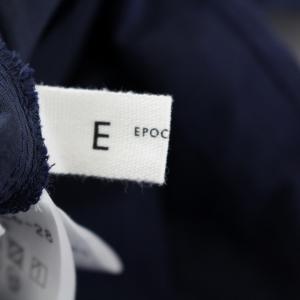 EPOCA Vネック七分袖チェックワンピース 40 ネイビー