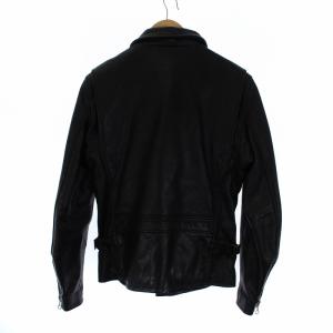 AVIREX COW LEATHER TRUCKER JACKET ライダース ジップアップ 38 M ブラック