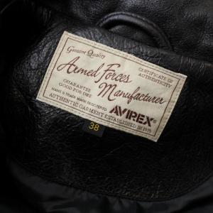 AVIREX COW LEATHER TRUCKER JACKET ライダース ジップアップ 38 M ブラック
