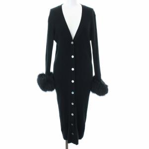 リブ編みニットカーディガン ブラック