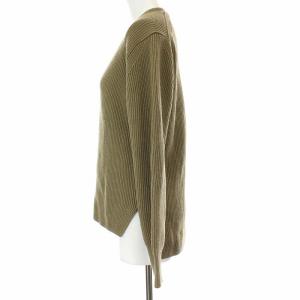 AURALEE SUPER FINE WOOL RIB KNIT V NECK ニット ブラウン