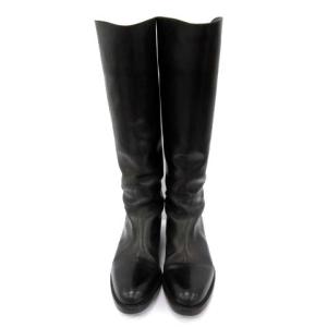 SARTORE ジョッキーブーツ ロング レザー ローヒール 35.5 ブラック