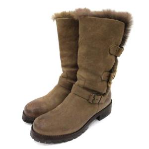 SARTORE ショートブーツ レザー ファー ベルト シューズ 36.5 ブラウン