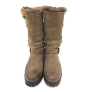 SARTORE ショートブーツ レザー ファー ベルト シューズ 36.5 ブラウン