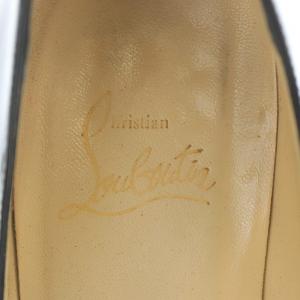 Christian Louboutin オープントゥパンプス プラットフォーム ハイヒール エナメル 38 25cm ブラック D