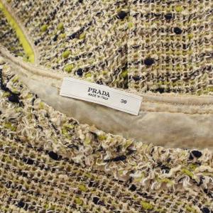 PRADA ツイードノースリーブワンピース 38 ベージュ