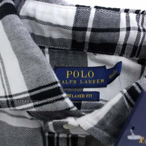 POLO RALPH LAUREN RELAXED FIT シャツ チェック 0 黒 白